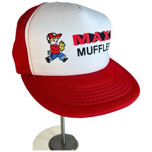 Vintage Maxi Muffler Truck‎ Hat Logo Snapback Foam Front Mesh Back Red White